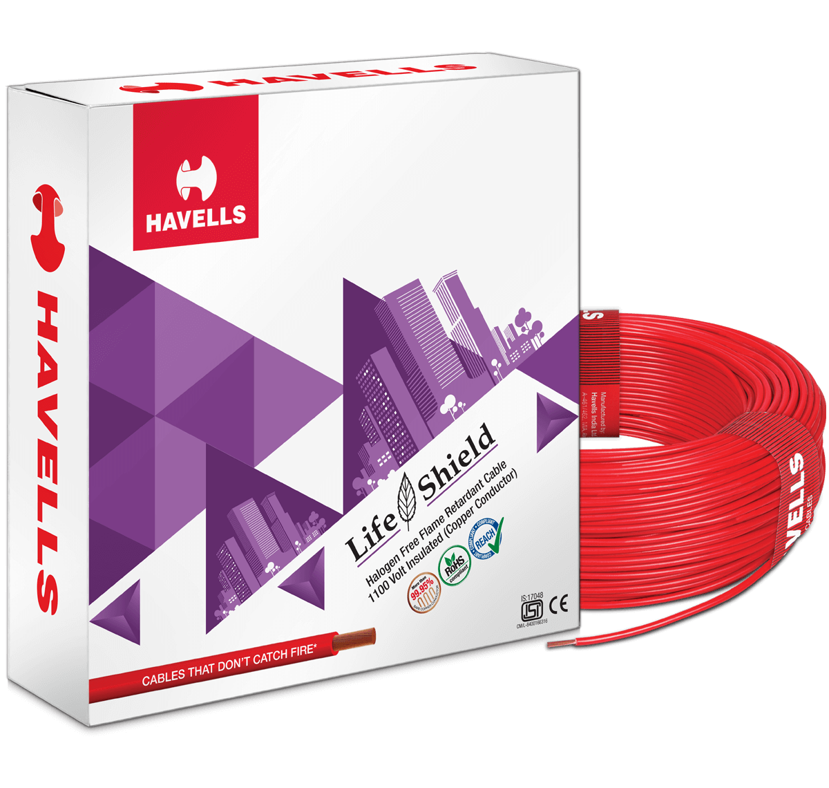 Life Shield HFFR Cables (Red)