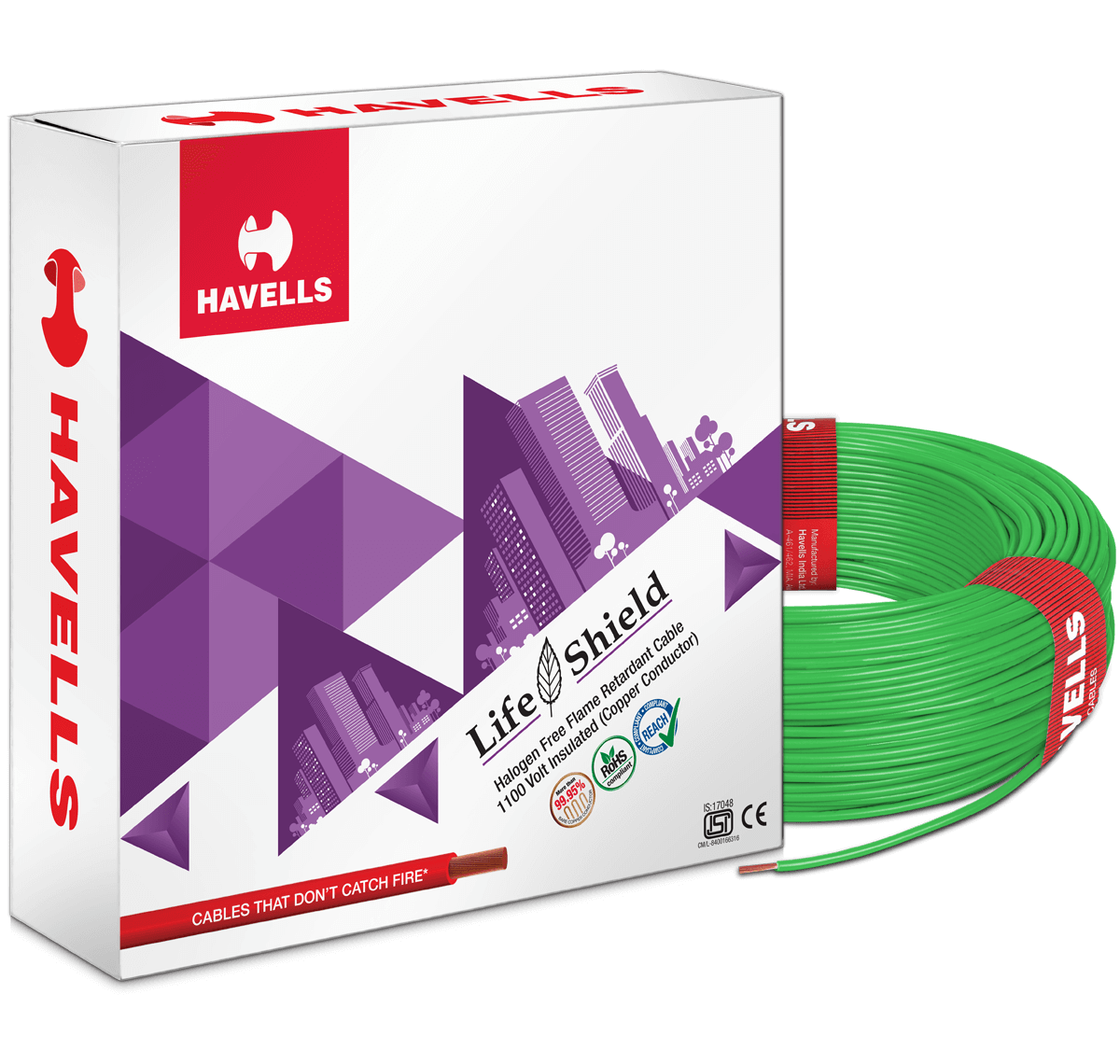 Life Shield HFFR Cables (Green)