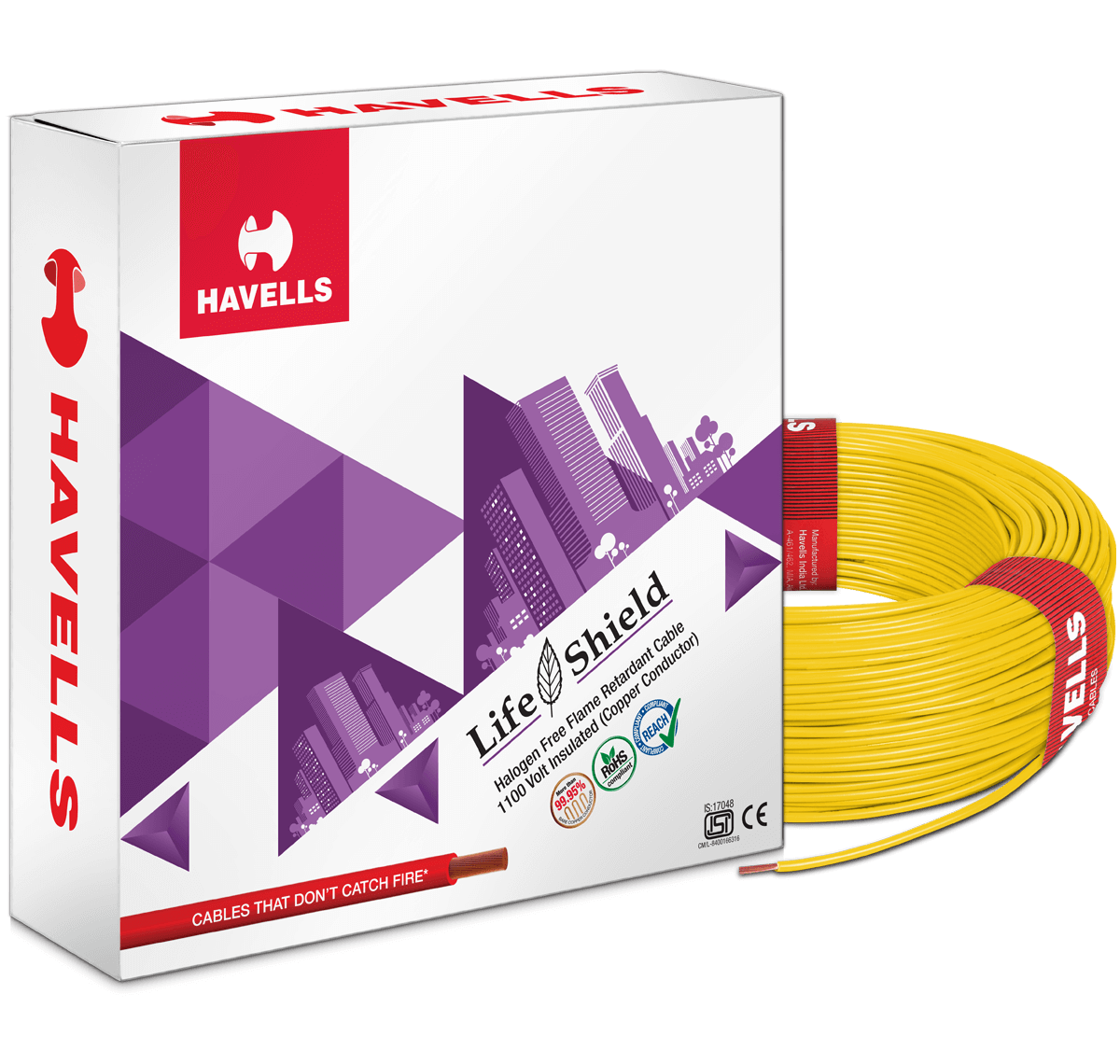Life Shield HFFR Cables (Yellow)