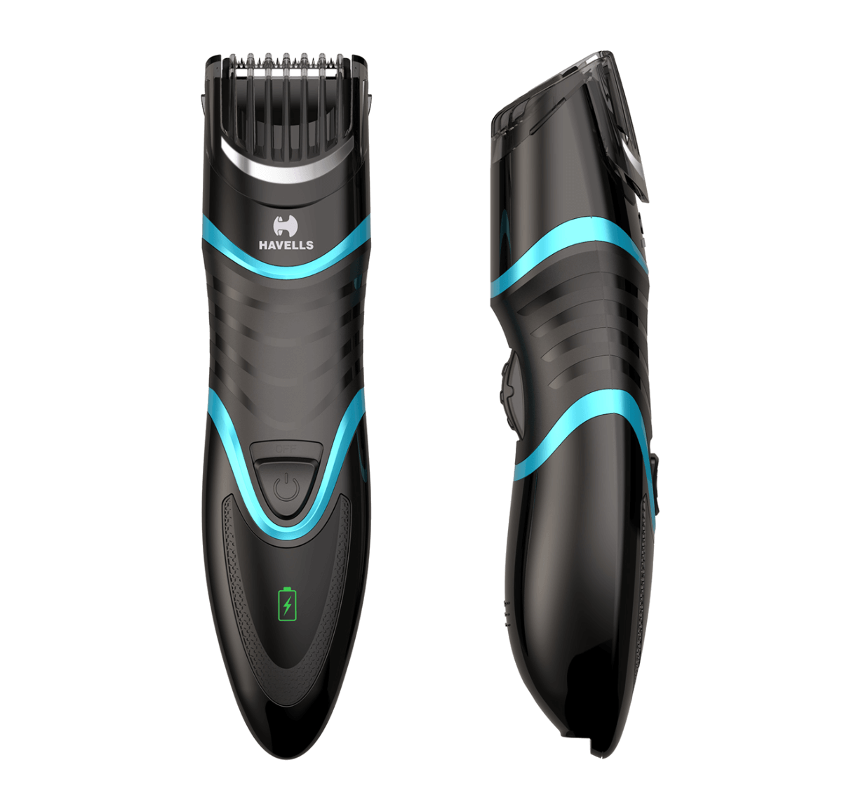 USB Quick Charge Zoom Wheel Beard Trimmer (Black/Blue)