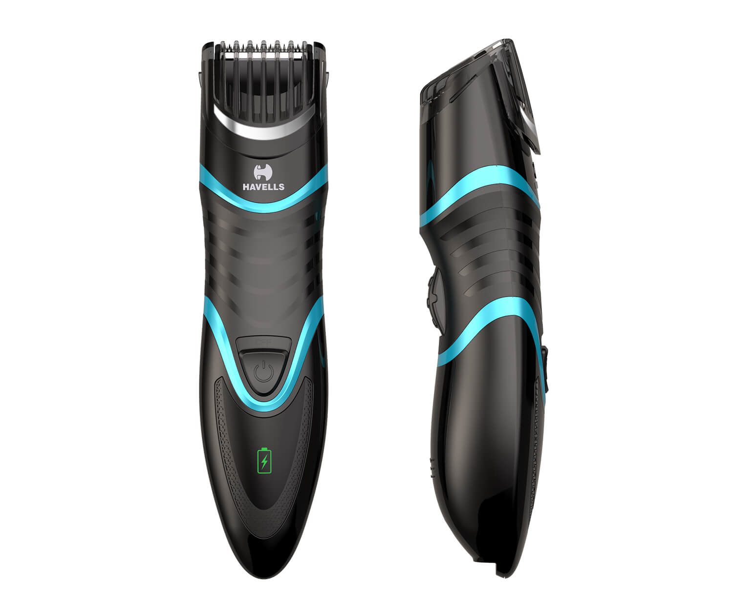 USB Quick Charge Zoom Wheel Beard Trimmer (Black/Blue)